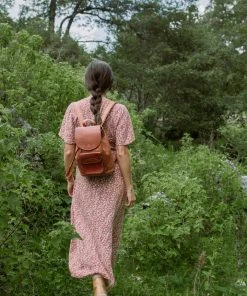 Purse & Clutch Leather Backpack - Russet Brown Handcrafted