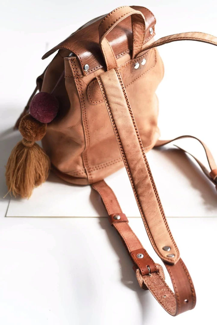 Purse & Clutch Leather Backpack - Russet Brown Handcrafted 3 Purse & Clutch Leather Backpack - Russet Brown Handcrafted