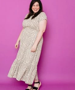 Mata Traders Clothing Randi Savanna Stripe Midi Dress