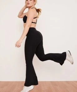 Wolven Activewear + Athleisure Recycled Bell Bottom - Onyx