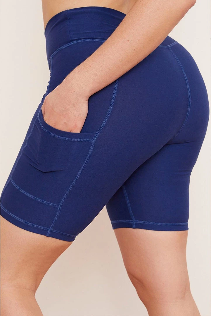 Wolven Recycled Bike Short With Pockets - Indigo Activewear + Athleisure 1 Wolven Recycled Bike Short With Pockets - Indigo Activewear + Athleisure