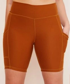 Wolven Best Sellers Recycled Bike Short With Pockets - Turmeric