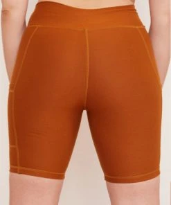 Wolven Best Sellers Recycled Bike Short With Pockets - Turmeric