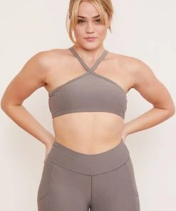 Wolven Recycled Pyramid Top - Wolf Gray Activewear + Athleisure