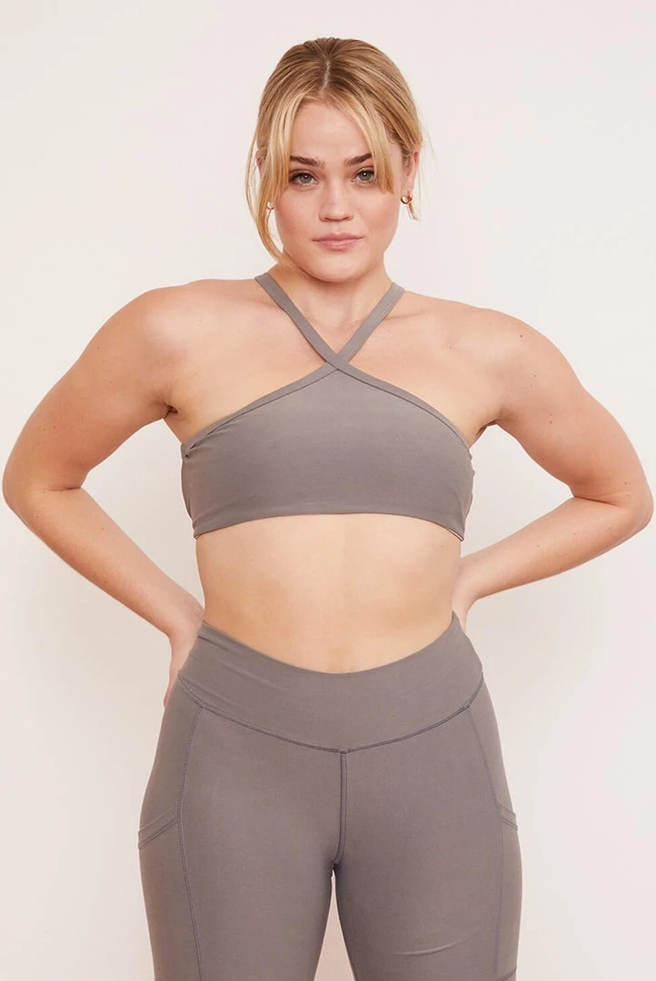 Wolven Recycled Pyramid Top - Wolf Gray Activewear + Athleisure 1 Wolven Recycled Pyramid Top - Wolf Gray Activewear + Athleisure