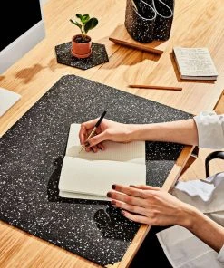 Slash Objects Recycled Rubber Deskmat - Speckled Black Home Goods
