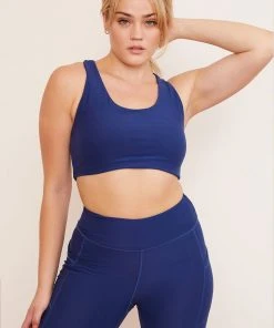 Wolven Activewear + Athleisure Recycled Yoga Top - Indigo