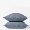Coyuchi Fair Trade Relaxed Linen Pillowcase Set - Harbor Blue