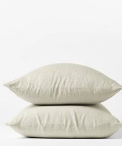 Coyuchi Relaxed Linen Pillowcase Set - Natural Chambray Home Goods