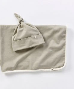 Coyuchi Remi Baby Blanket + Beanie Set - Laurel