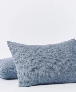 Coyuchi Reyes Waffle Sham - Steel Blue