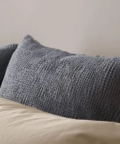 Coyuchi Reyes Waffle Sham - Steel Blue