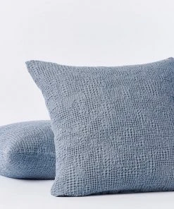 Coyuchi Reyes Waffle Sham - Steel Blue