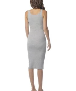 Synergy Organic Clothing Rib Knit Foundation Dress - Heather Gray