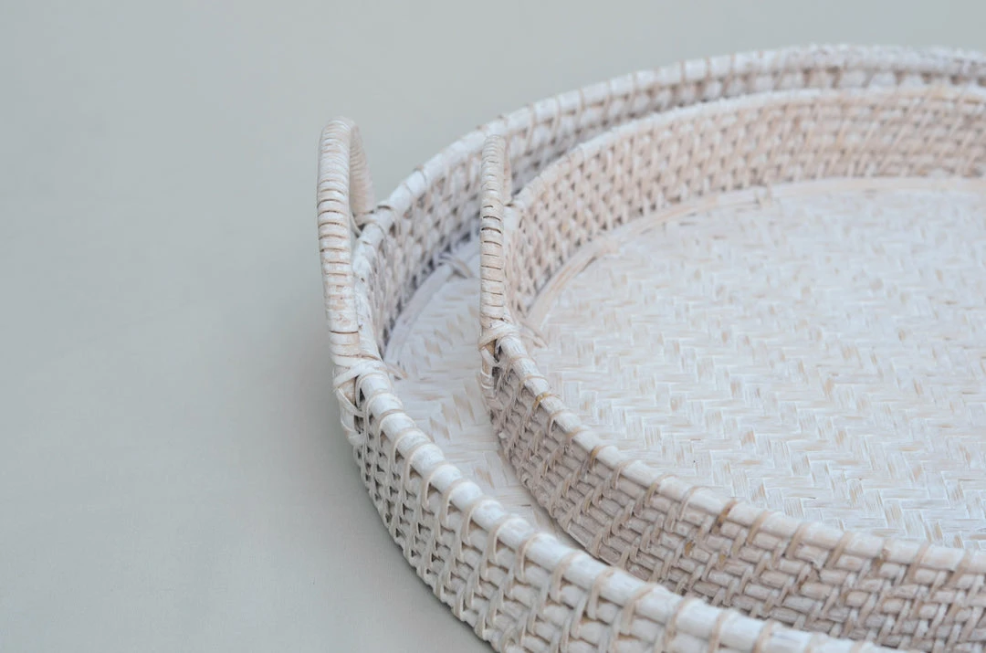 Amara New Arrivals Round Rattan Tray 4 Amara New Arrivals Round Rattan Tray