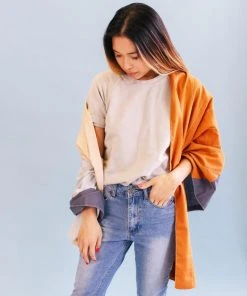 Anchal Accessories Rust Colorblock Scarf 3 Anchal Accessories Rust Colorblock Scarf