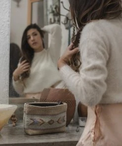 MZ Fair Trade Sagebrush + Sand Wool Clutch Bag Accessories