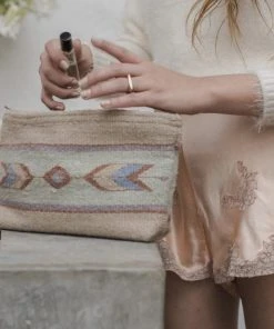 MZ Fair Trade Sagebrush + Sand Wool Clutch Bag Accessories