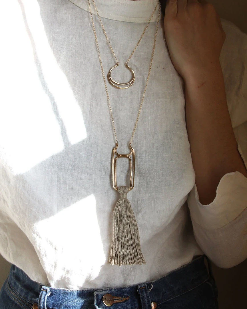Salt + Still Handcrafted Oblong Necklace 2 Salt + Still Handcrafted Oblong Necklace