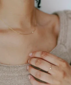 Sara Patino Jewelry Curved Bar Recycled Necklace - White Topaz Best Sellers 5 Sara Patino Jewelry Curved Bar Recycled Necklace - White Topaz Best Sellers