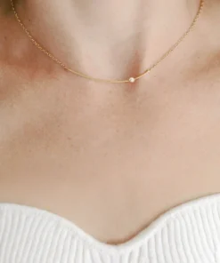 Sara Patino Jewelry Curved Bar Recycled Necklace - White Topaz Best Sellers 4 Sara Patino Jewelry Curved Bar Recycled Necklace - White Topaz Best Sellers