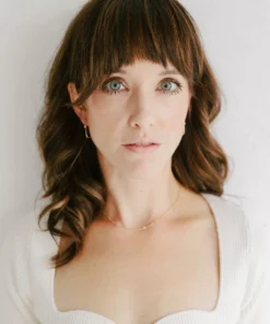 Sara Patino Jewelry Curved Bar Recycled Necklace - White Topaz Best Sellers 3 Sara Patino Jewelry Curved Bar Recycled Necklace - White Topaz Best Sellers