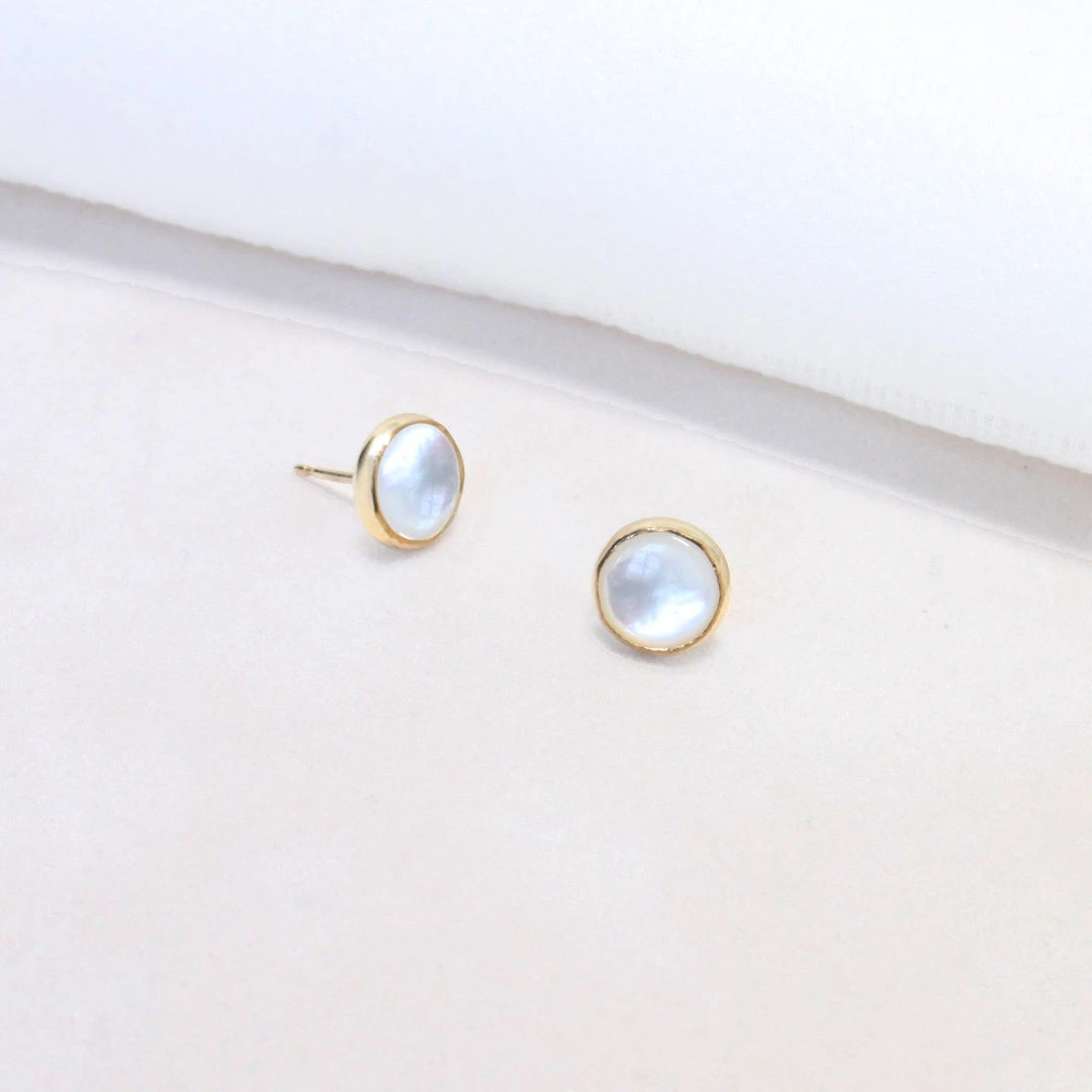 Sara Patino Jewelry Deep Pearl Recycled Gold Stud Earrings Sara Patino Jewelry Deep Pearl Recycled Gold Stud Earrings