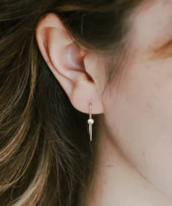 Sara Patino Jewelry Gold Recycled Hoop - White Topaz Best Sellers 5 Sara Patino Jewelry Gold Recycled Hoop - White Topaz Best Sellers