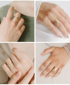 Sara Patino Jewelry Gold Recycled Stacking Ring - White Topaz Best Sellers