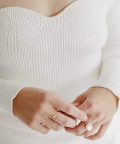 Sara Patino Jewelry Gold Recycled Stacking Ring - White Topaz Best Sellers