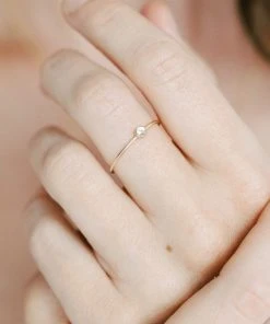 Sara Patino Jewelry Gold Recycled Stacking Ring - White Topaz Best Sellers