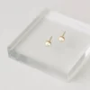 Sara Patino Jewelry Gold White Topaz Recycled Stud Earrings