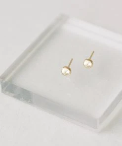 Sara Patino Jewelry Gold White Topaz Recycled Stud Earrings