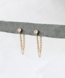 Sara Patino Jewelry Best Sellers Unity Recycled Gold Earrings - White Topaz