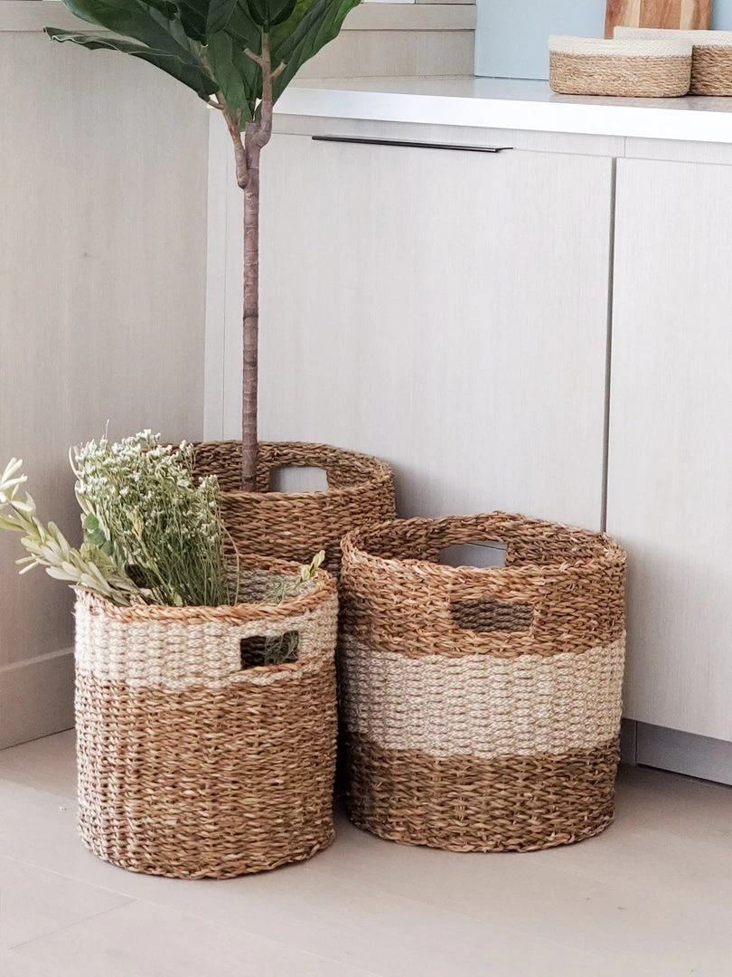 Korissa Savar Hamper Basket With Handle Set - Natural 1 Korissa Savar Hamper Basket With Handle Set - Natural