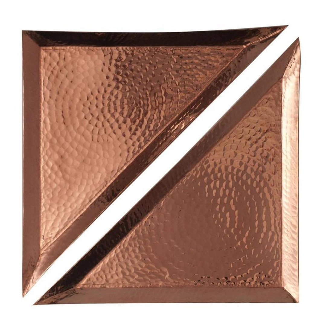 Sertodo Copper Aleppo Recycled Copper Triangular Platter Set 3 Sertodo Copper Aleppo Recycled Copper Triangular Platter Set