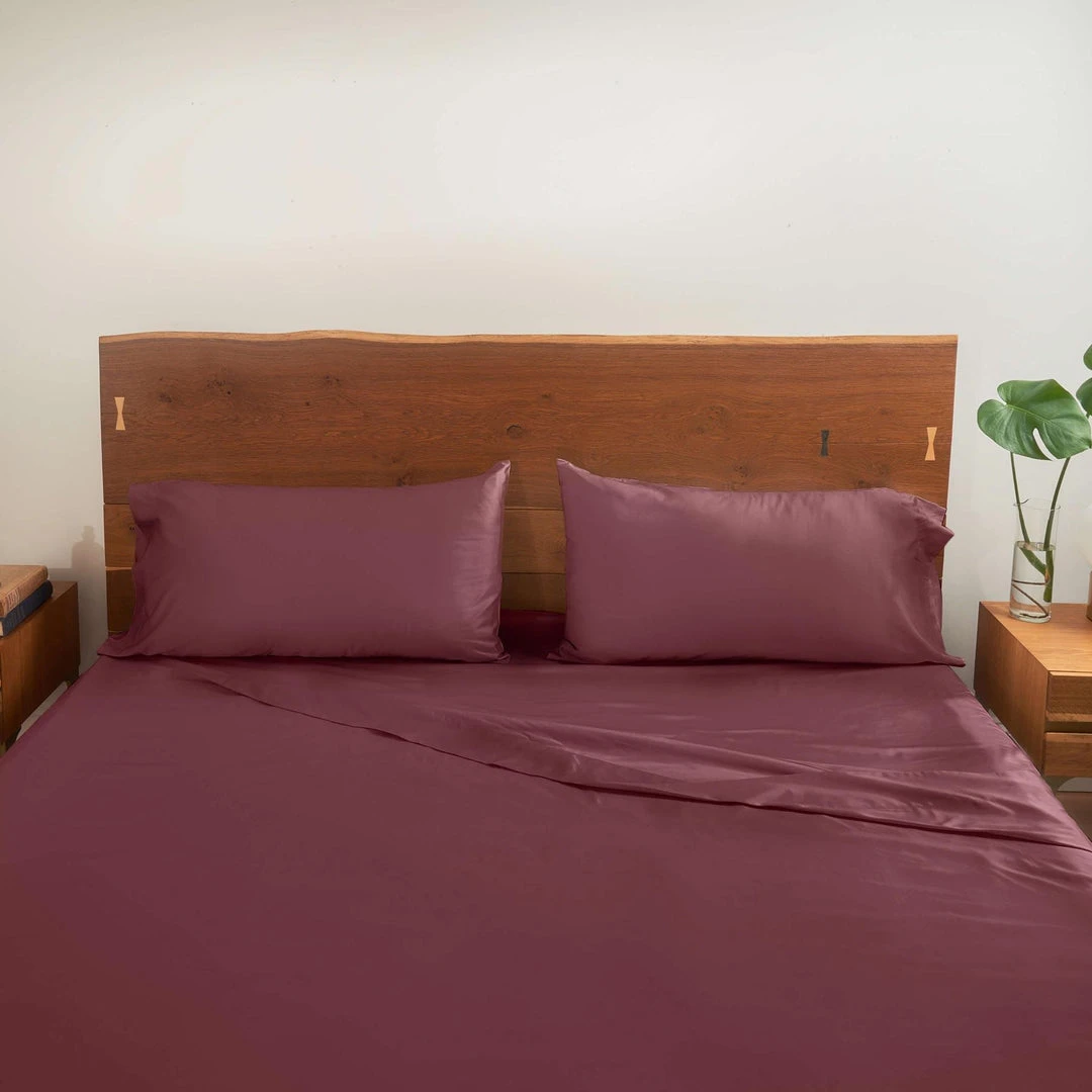 Looma Sateen Sheet Set - Wine 2 Looma Sateen Sheet Set - Wine