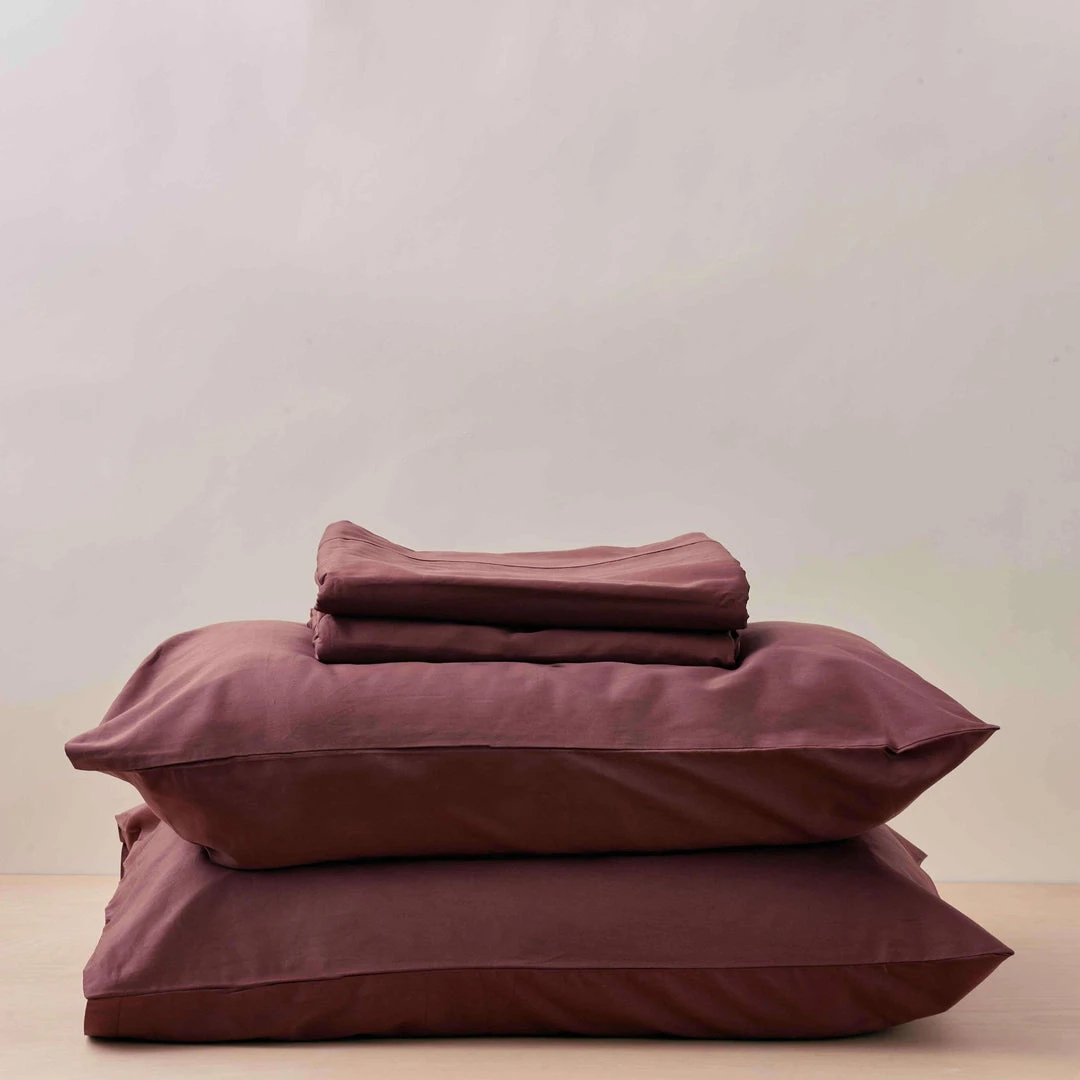 Looma Sateen Sheet Set - Wine 1 Looma Sateen Sheet Set - Wine