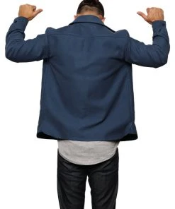 Signature Innovation Group Men's Double Zip Shirt Jacket - Blue