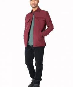 Signature Innovation Group Men's Double Zip Shirt Jacket - Maroon