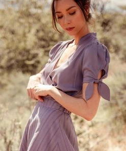 Valani Best Sellers Sitha Tencel Top - Purple Sage