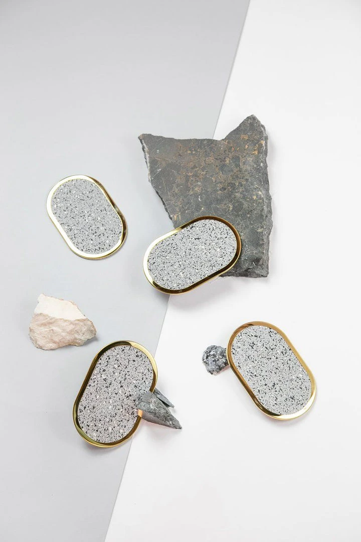 Slash Objects Office Accessories Ring Recycled Rubber Coaster Set - Gris 6 Slash Objects Office Accessories Ring Recycled Rubber Coaster Set - Gris