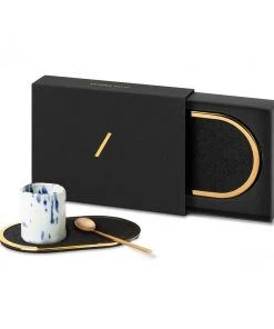 Slash Objects Ring Recycled Rubber Coaster Set - Black