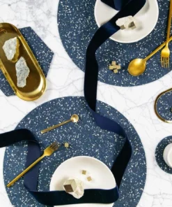 Slash Objects Round Recycled Rubber Placemat - Royal 2 Slash Objects Round Recycled Rubber Placemat - Royal