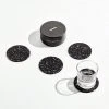 Slash Objects Best Sellers Round Recycled Rubber Coaster Set - Speckled Black