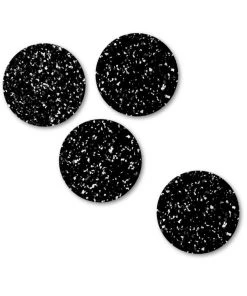 Slash Objects Best Sellers Round Recycled Rubber Coaster Set - Speckled Black