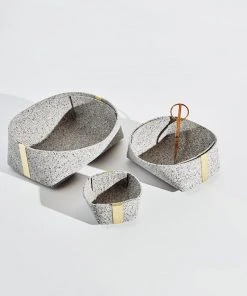 Slash Objects Recycled Rubber + Brass Basket Set - Gris