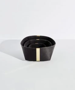 Slash Objects Recycled Rubber + Brass Basket Set - Black