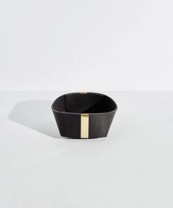 Slash Objects Recycled Rubber + Brass Basket Set - Black