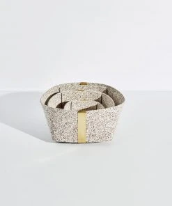 Slash Objects Best Sellers Recycled Rubber + Brass Basket Set - Sand